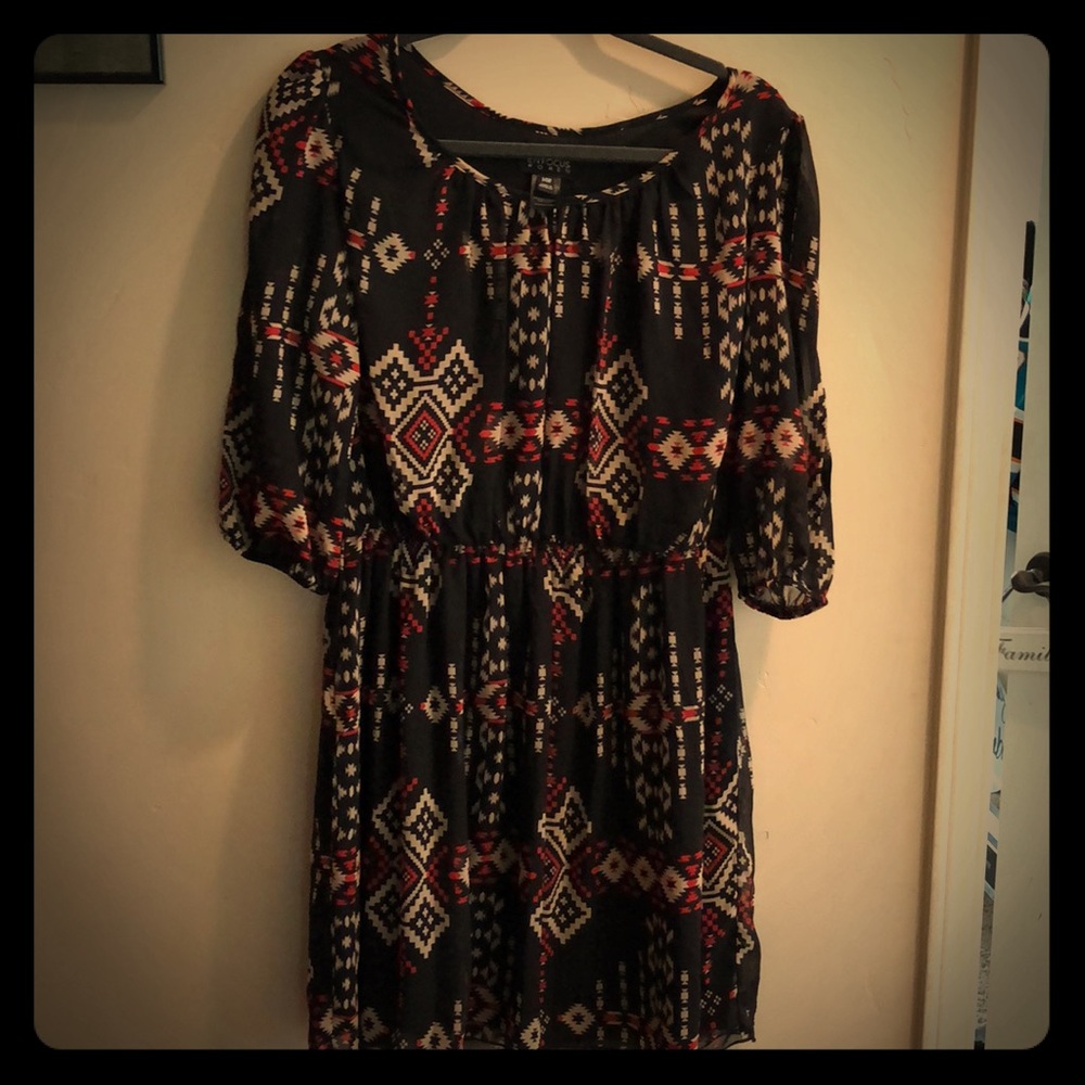 Cute black aztec print dress